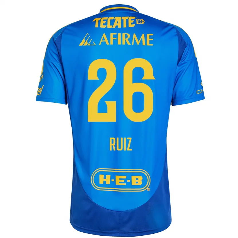 Danxen Uomo Maglia Michel Ruiz #26 Blu Giallo Kit Gara Away 2024/25 Maglietta