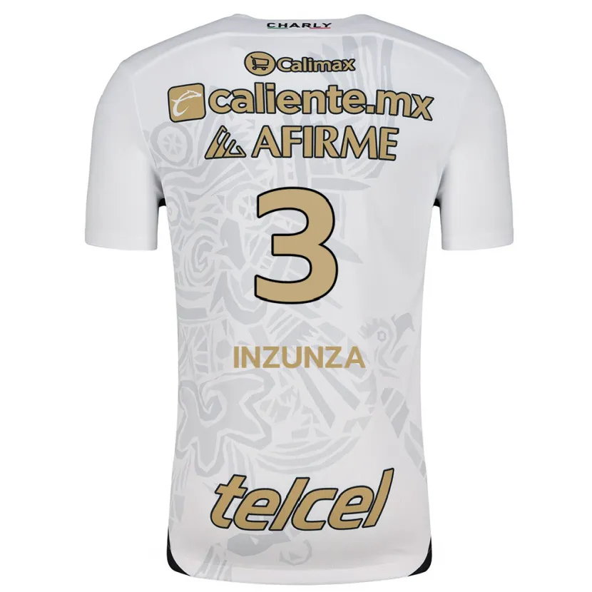 Danxen Uomo Maglia Rafael Inzunza #3 Bianco Nero Kit Gara Away 2024/25 Maglietta