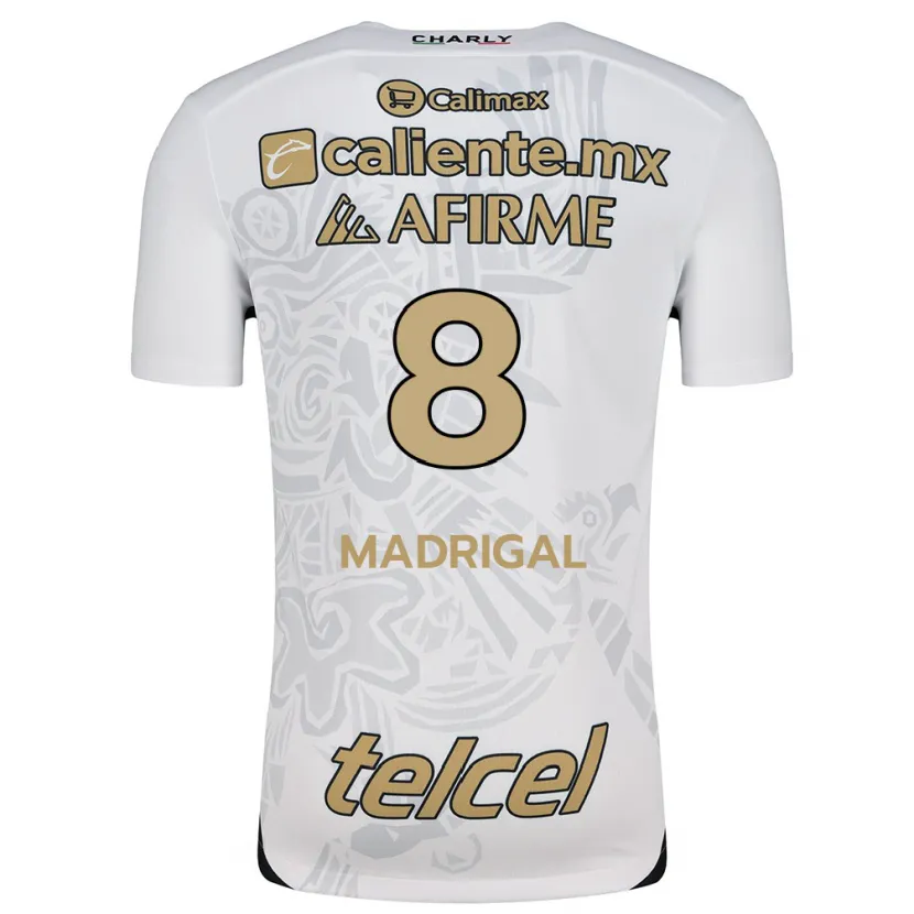 Danxen Uomo Maglia Fernando Madrigal #8 Bianco Nero Kit Gara Away 2024/25 Maglietta
