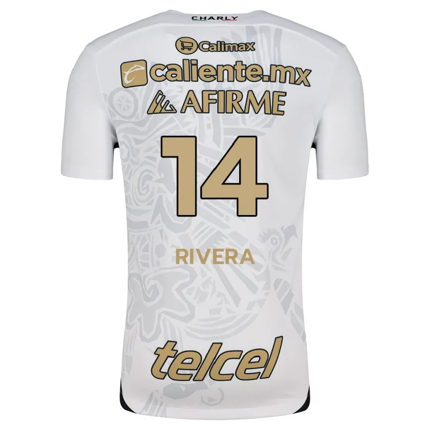 Danxen Uomo Maglia Christian Rivera #14 Bianco Nero Kit Gara Away 2024/25 Maglietta