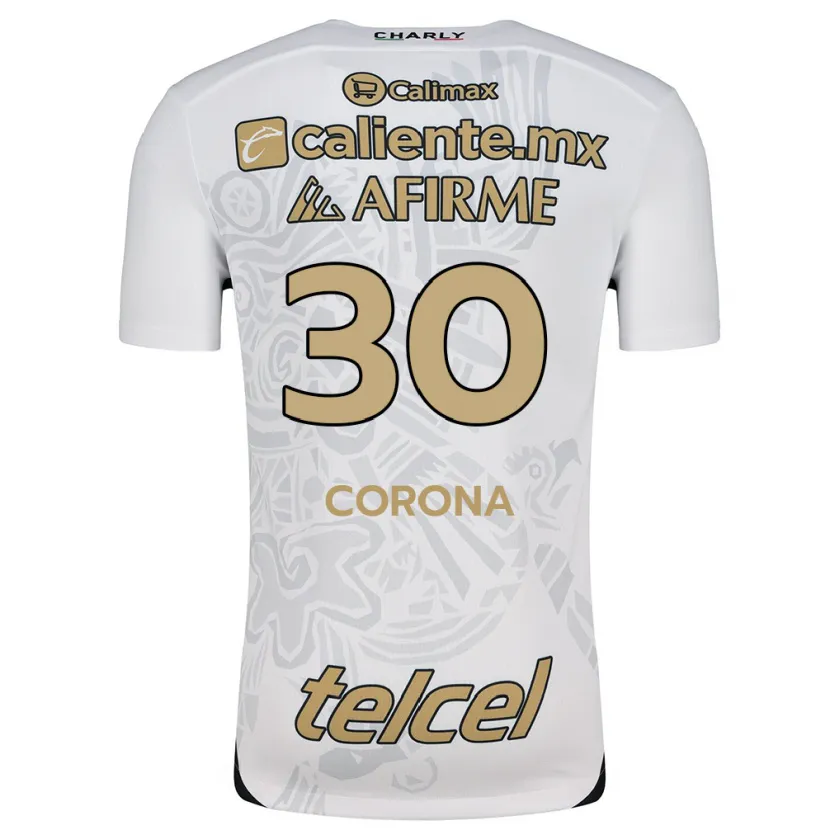 Danxen Uomo Maglia Jesús Corona #30 Bianco Nero Kit Gara Away 2024/25 Maglietta