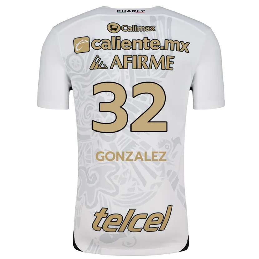 Danxen Uomo Maglia Carlos González #32 Bianco Nero Kit Gara Away 2024/25 Maglietta