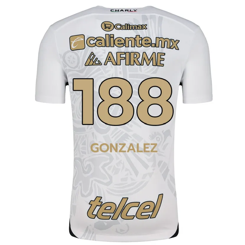 Danxen Uomo Maglia Jorge González #188 Bianco Nero Kit Gara Away 2024/25 Maglietta
