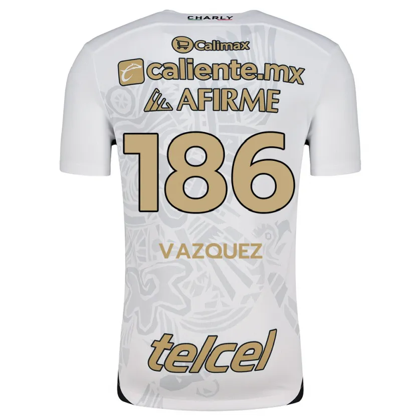 Danxen Uomo Maglia Octavio Vázquez #186 Bianco Nero Kit Gara Away 2024/25 Maglietta