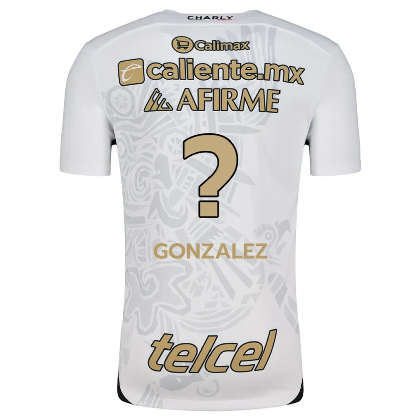 Danxen Uomo Maglia Óscar González #0 Bianco Nero Kit Gara Away 2024/25 Maglietta