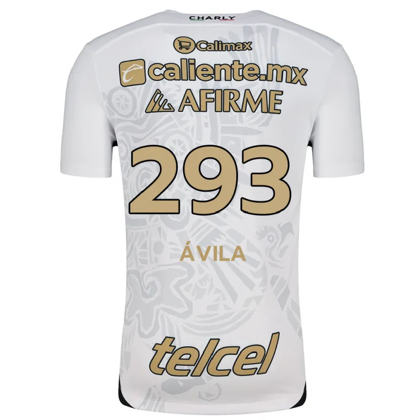 Danxen Uomo Maglia Daniel Ávila #293 Bianco Nero Kit Gara Away 2024/25 Maglietta