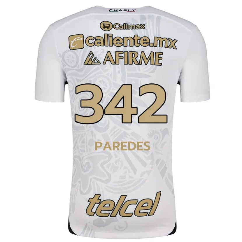 Danxen Uomo Maglia Santiago Paredes #342 Bianco Nero Kit Gara Away 2024/25 Maglietta