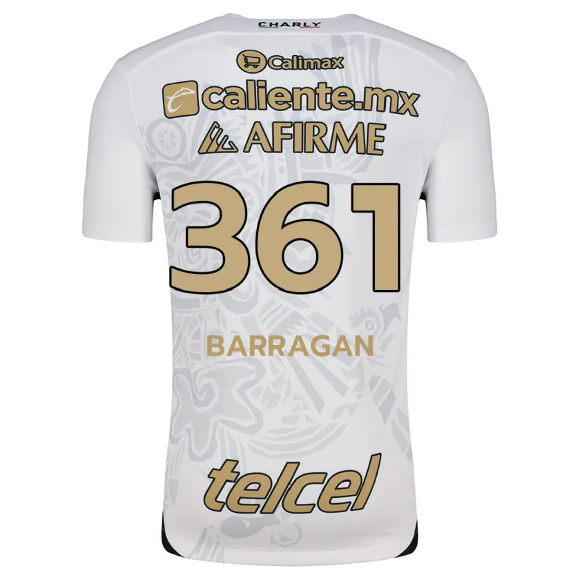 Danxen Uomo Maglia Jesús Barragán #361 Bianco Nero Kit Gara Away 2024/25 Maglietta