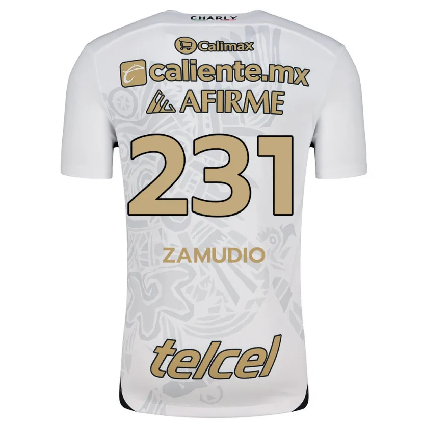 Danxen Uomo Maglia Irwin Zamudio #231 Bianco Nero Kit Gara Away 2024/25 Maglietta