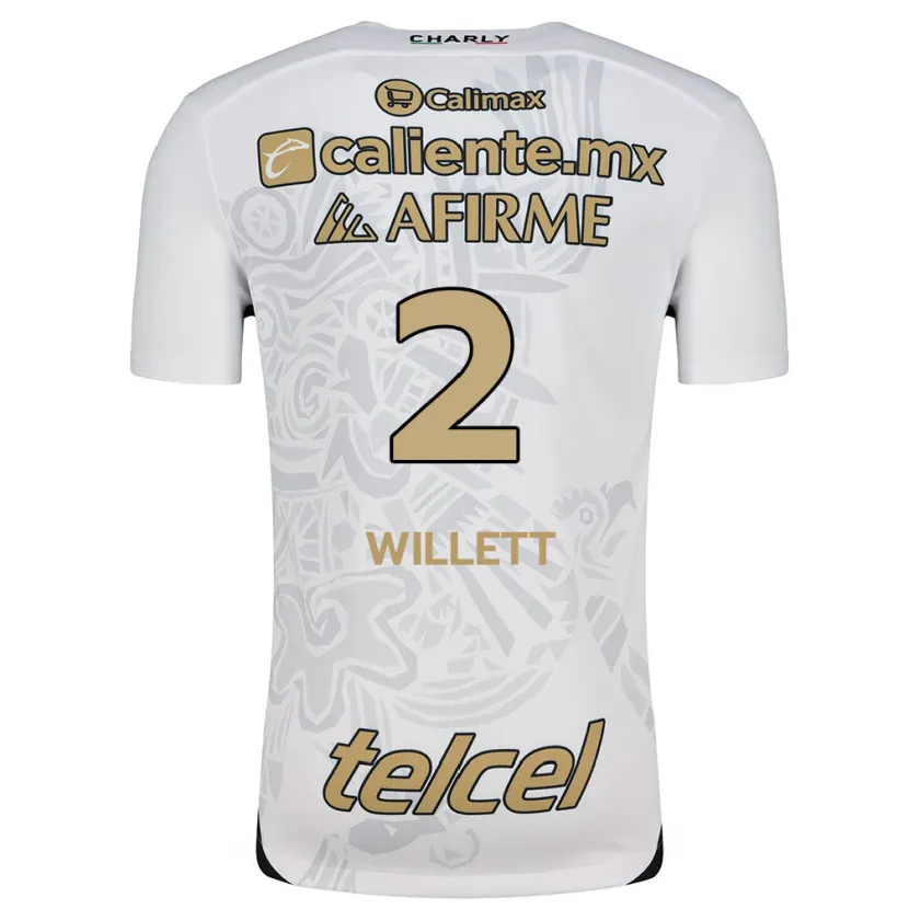 Danxen Uomo Maglia Adyson Willett #2 Bianco Nero Kit Gara Away 2024/25 Maglietta