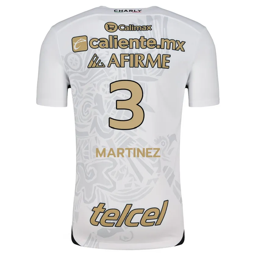 Danxen Uomo Maglia Nathaly Martínez #3 Bianco Nero Kit Gara Away 2024/25 Maglietta