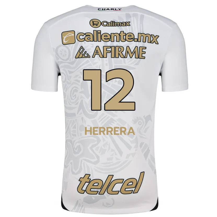 Danxen Uomo Maglia Melissa Herrera #12 Bianco Nero Kit Gara Away 2024/25 Maglietta