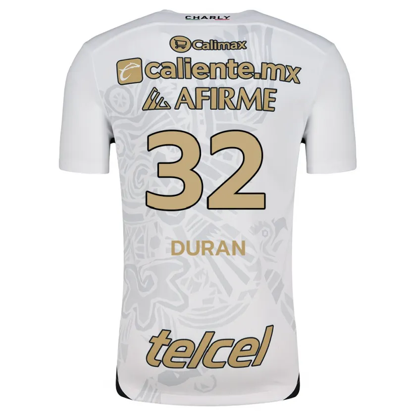 Danxen Uomo Maglia Ailed Duran #32 Bianco Nero Kit Gara Away 2024/25 Maglietta