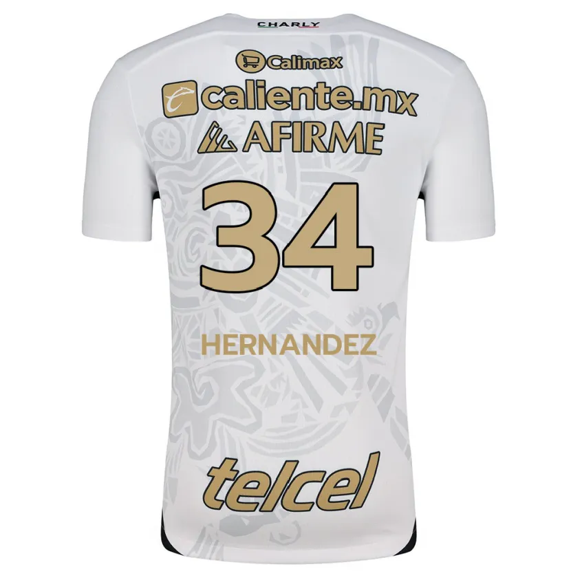 Danxen Uomo Maglia Kimberly Hernández #34 Bianco Nero Kit Gara Away 2024/25 Maglietta