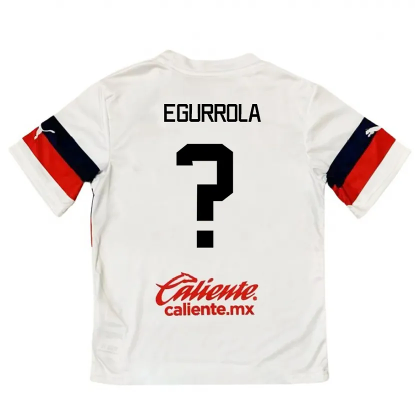 Danxen Uomo Maglia Luis Egurrola #0 Bianco Rosso Kit Gara Away 2024/25 Maglietta