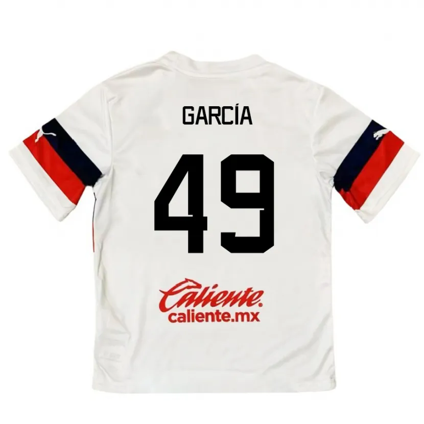 Danxen Uomo Maglia Gilberto García #49 Bianco Rosso Kit Gara Away 2024/25 Maglietta