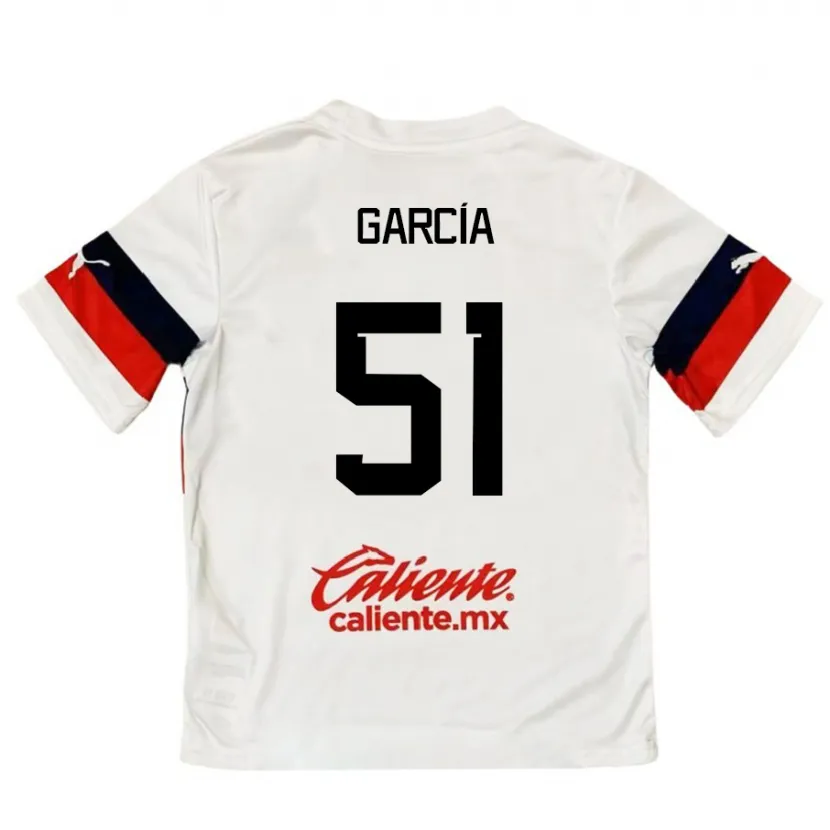 Danxen Uomo Maglia Eduardo García #51 Bianco Rosso Kit Gara Away 2024/25 Maglietta
