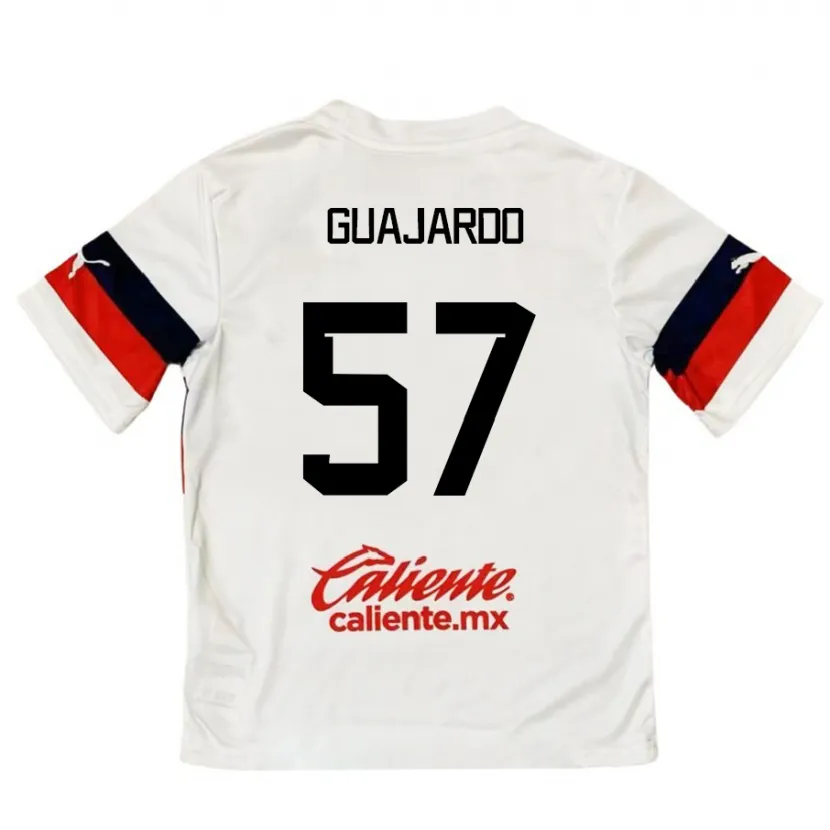 Danxen Uomo Maglia Dylan Guajardo #57 Bianco Rosso Kit Gara Away 2024/25 Maglietta