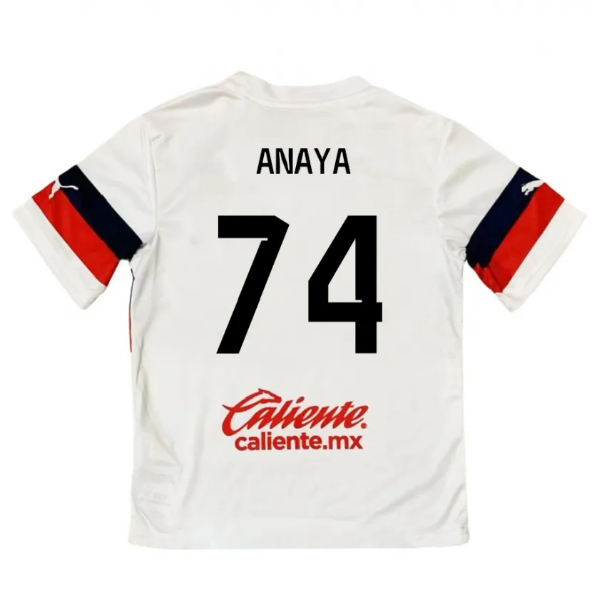 Danxen Uomo Maglia Mario Anaya #74 Bianco Rosso Kit Gara Away 2024/25 Maglietta