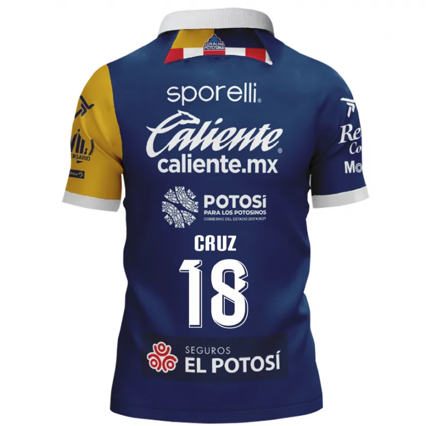 Danxen Uomo Maglia Aldo Cruz #18 Blu Giallo Kit Gara Away 2024/25 Maglietta