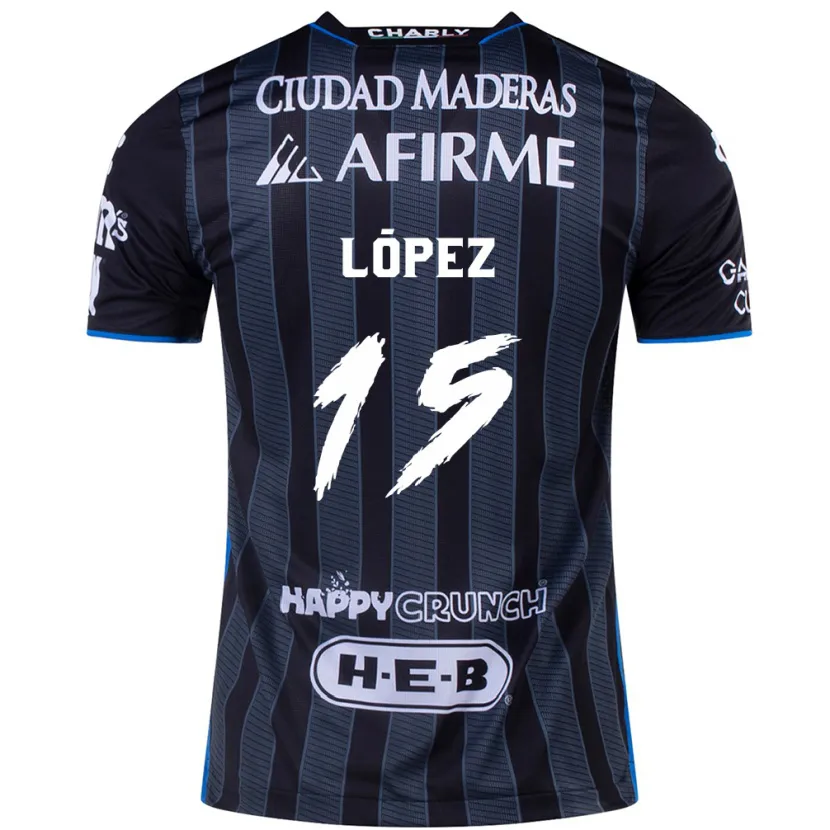 Danxen Uomo Maglia Víctor López #15 Bianco Nero Kit Gara Away 2024/25 Maglietta