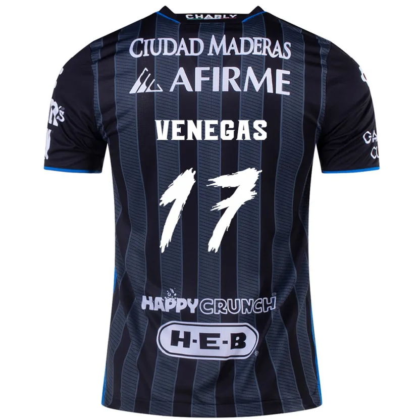 Danxen Uomo Maglia Francisco Venegas #17 Bianco Nero Kit Gara Away 2024/25 Maglietta