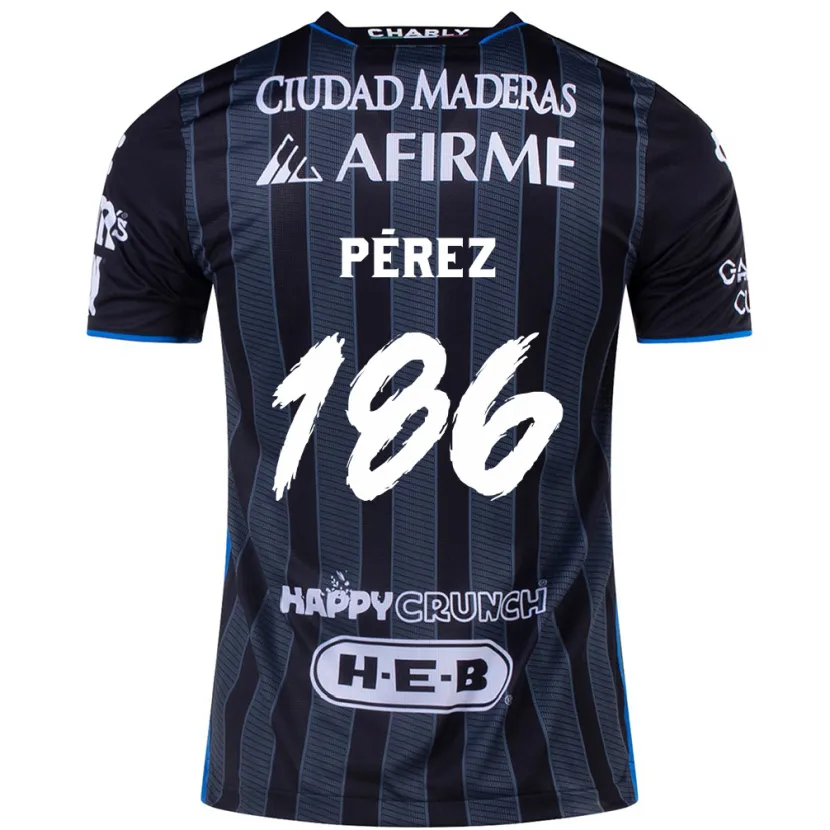 Danxen Uomo Maglia José Pérez #186 Bianco Nero Kit Gara Away 2024/25 Maglietta