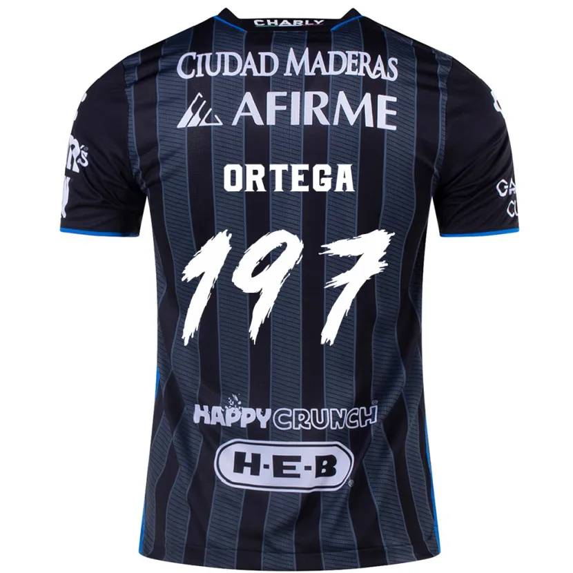 Danxen Uomo Maglia Javier Ortega #197 Bianco Nero Kit Gara Away 2024/25 Maglietta