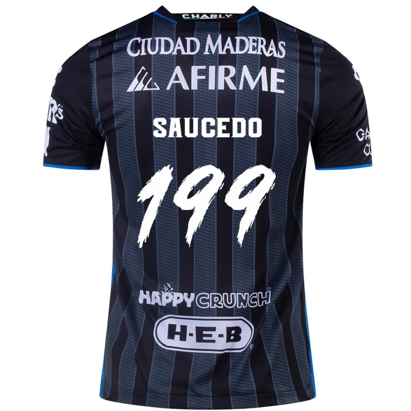 Danxen Uomo Maglia Christian Saucedo #199 Bianco Nero Kit Gara Away 2024/25 Maglietta