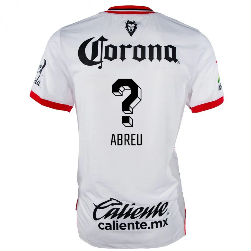 Danxen Uomo Maglia Diego Abreu #0 Bianco Rosso Kit Gara Away 2024/25 Maglietta