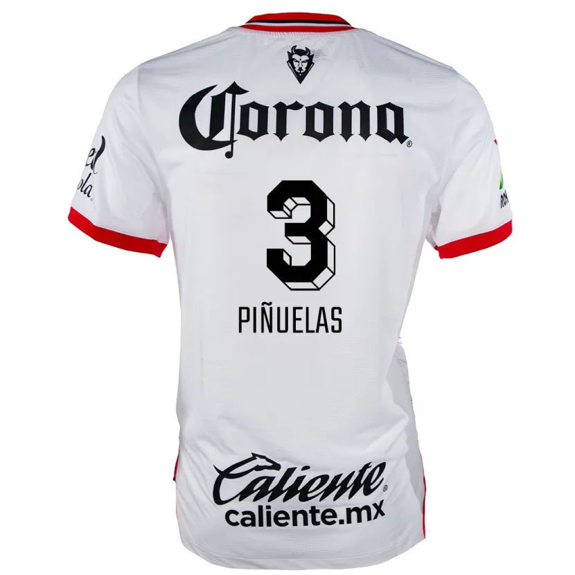 Danxen Uomo Maglia Fernando Piñuelas #3 Bianco Rosso Kit Gara Away 2024/25 Maglietta