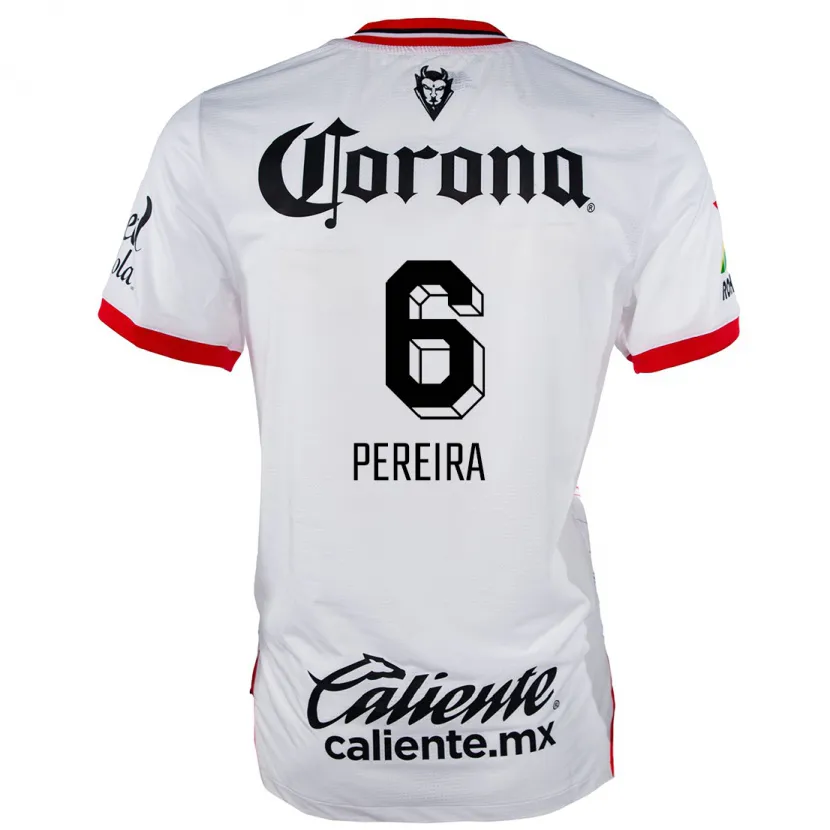 Danxen Uomo Maglia Federico Pereira #6 Bianco Rosso Kit Gara Away 2024/25 Maglietta