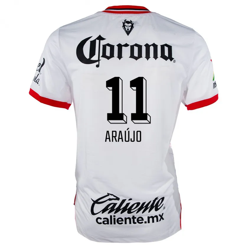 Danxen Uomo Maglia Maximiliano Araújo #11 Bianco Rosso Kit Gara Away 2024/25 Maglietta