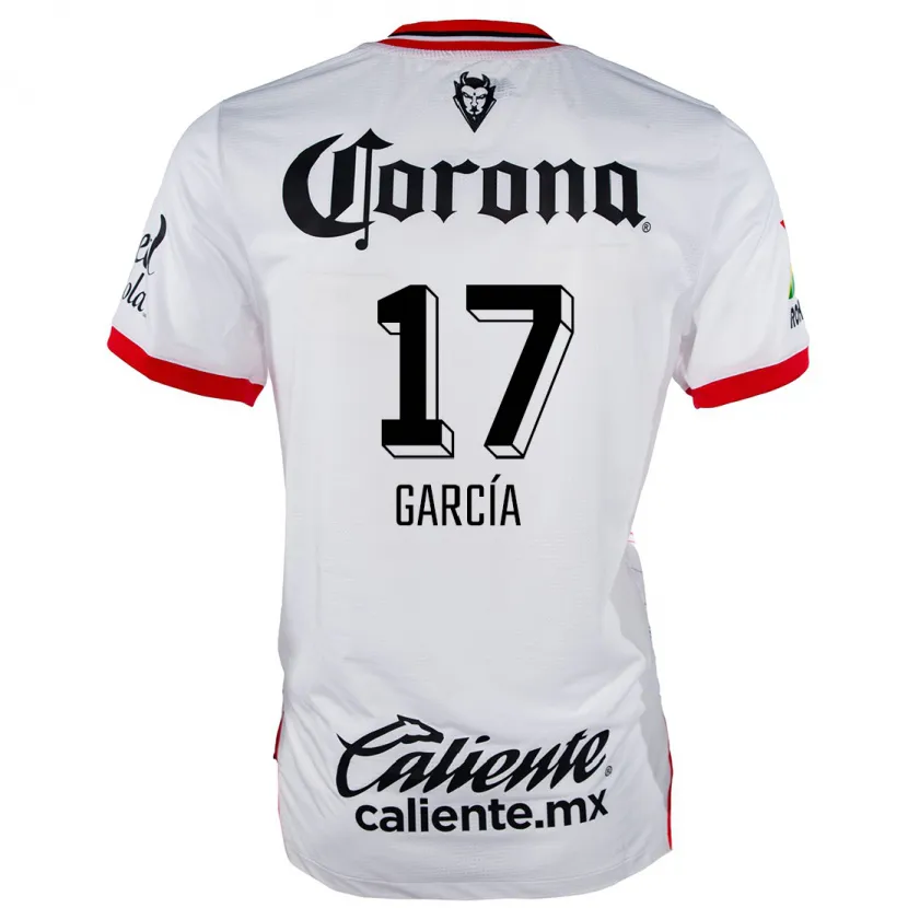 Danxen Uomo Maglia Brian García #17 Bianco Rosso Kit Gara Away 2024/25 Maglietta