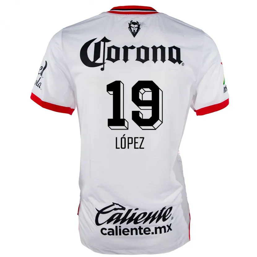 Danxen Uomo Maglia Iván López #19 Bianco Rosso Kit Gara Away 2024/25 Maglietta