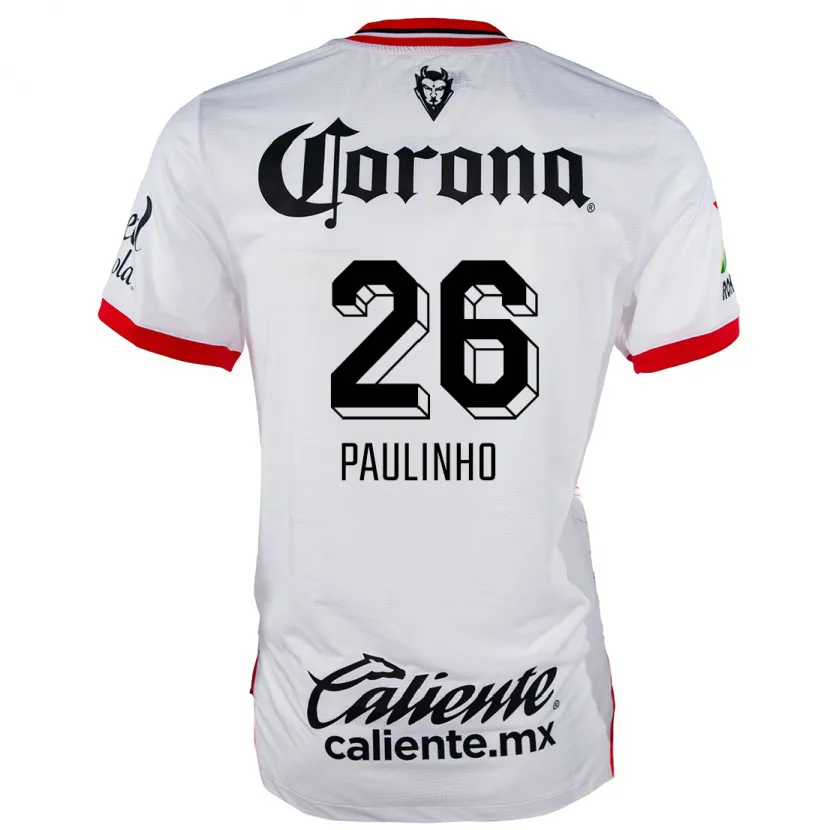 Danxen Uomo Maglia Paulinho #26 Bianco Rosso Kit Gara Away 2024/25 Maglietta