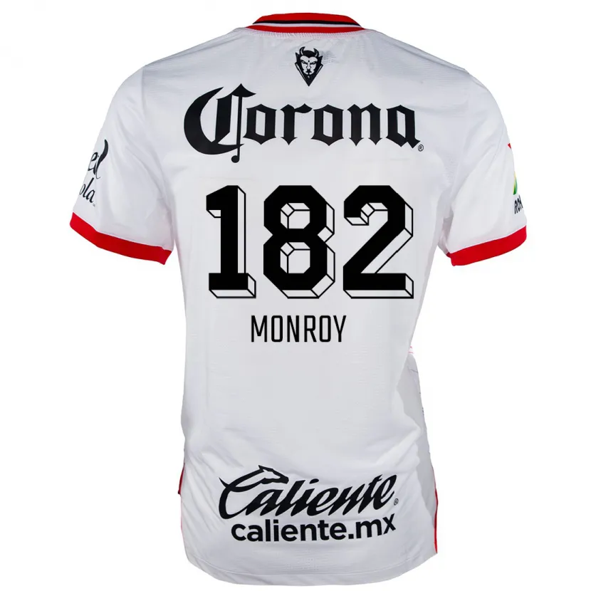 Danxen Uomo Maglia Brayan Monroy #182 Bianco Rosso Kit Gara Away 2024/25 Maglietta