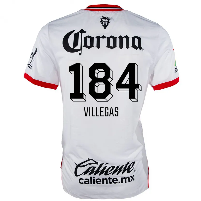Danxen Uomo Maglia Abraham Villegas #184 Bianco Rosso Kit Gara Away 2024/25 Maglietta