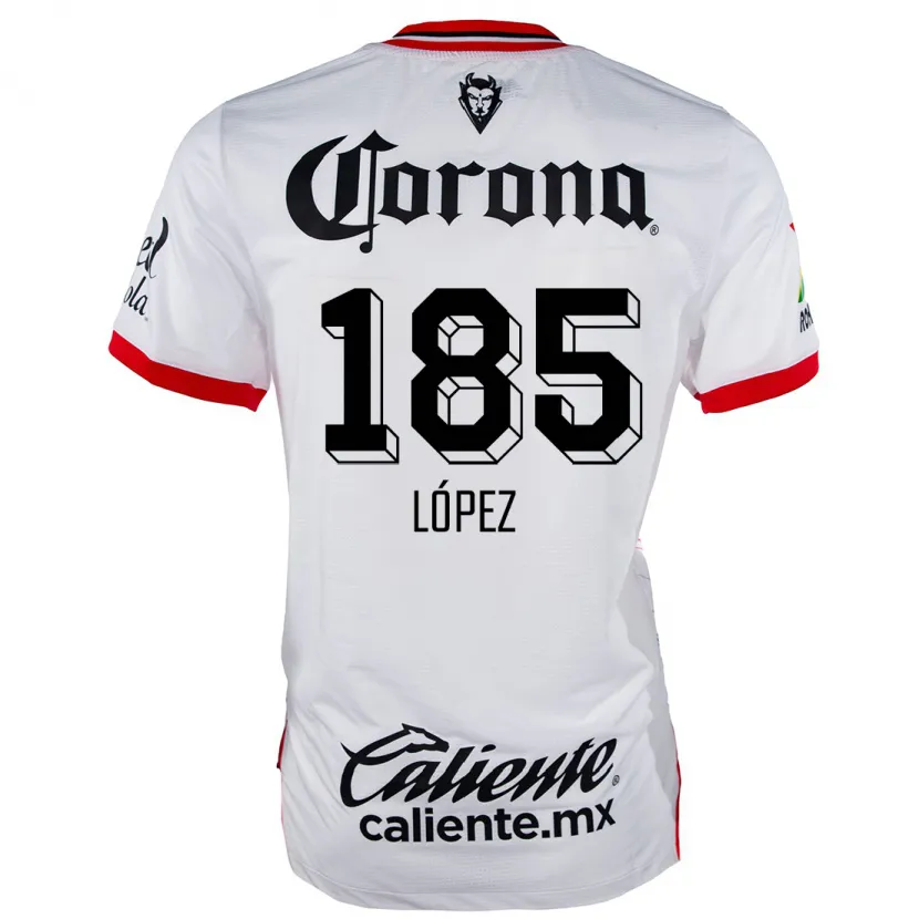 Danxen Uomo Maglia David López #185 Bianco Rosso Kit Gara Away 2024/25 Maglietta