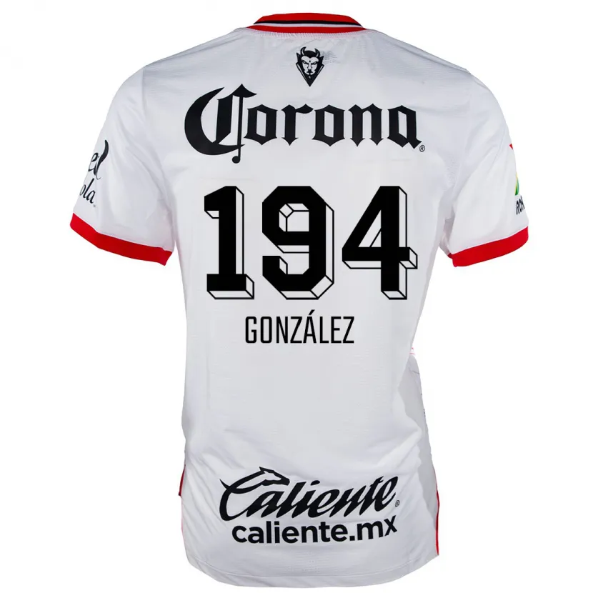 Danxen Uomo Maglia Cristopher González #194 Bianco Rosso Kit Gara Away 2024/25 Maglietta
