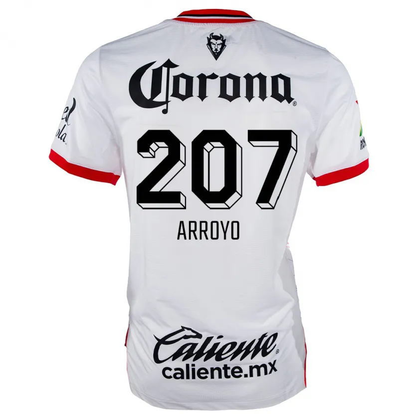 Danxen Uomo Maglia José Arroyo #207 Bianco Rosso Kit Gara Away 2024/25 Maglietta