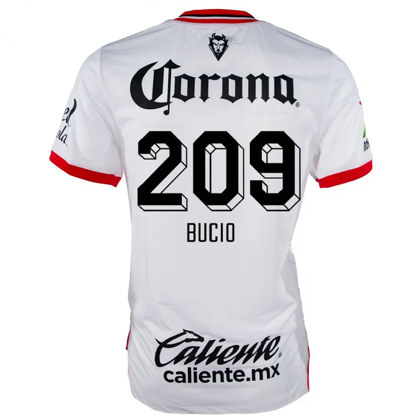 Danxen Uomo Maglia Sebastián Bucio #209 Bianco Rosso Kit Gara Away 2024/25 Maglietta