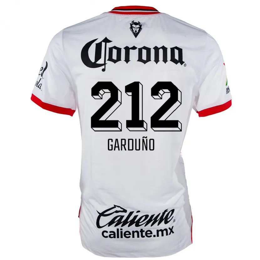 Danxen Uomo Maglia Carlos Garduño #212 Bianco Rosso Kit Gara Away 2024/25 Maglietta