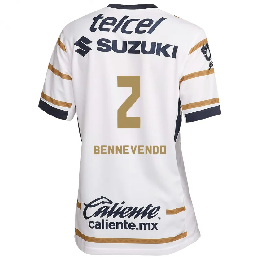 Danxen Donna Maglia Pablo Bennevendo #2 Ossidiana Bianca Kit Gara Home 2024/25 Maglietta