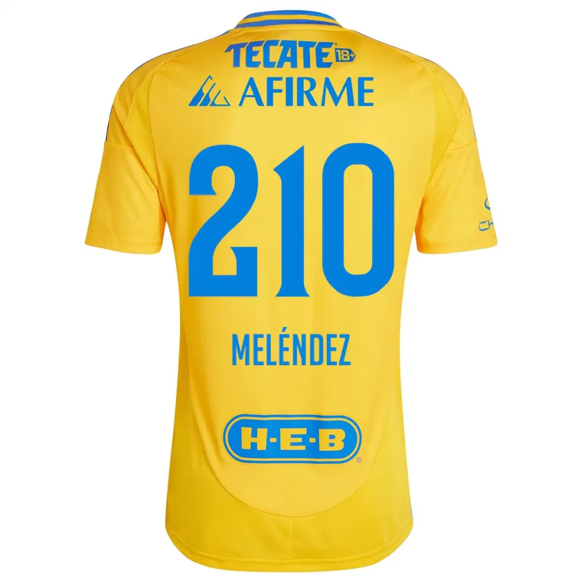 Danxen Donna Maglia Marcelo Meléndez #210 Oro Giallo Kit Gara Home 2024/25 Maglietta