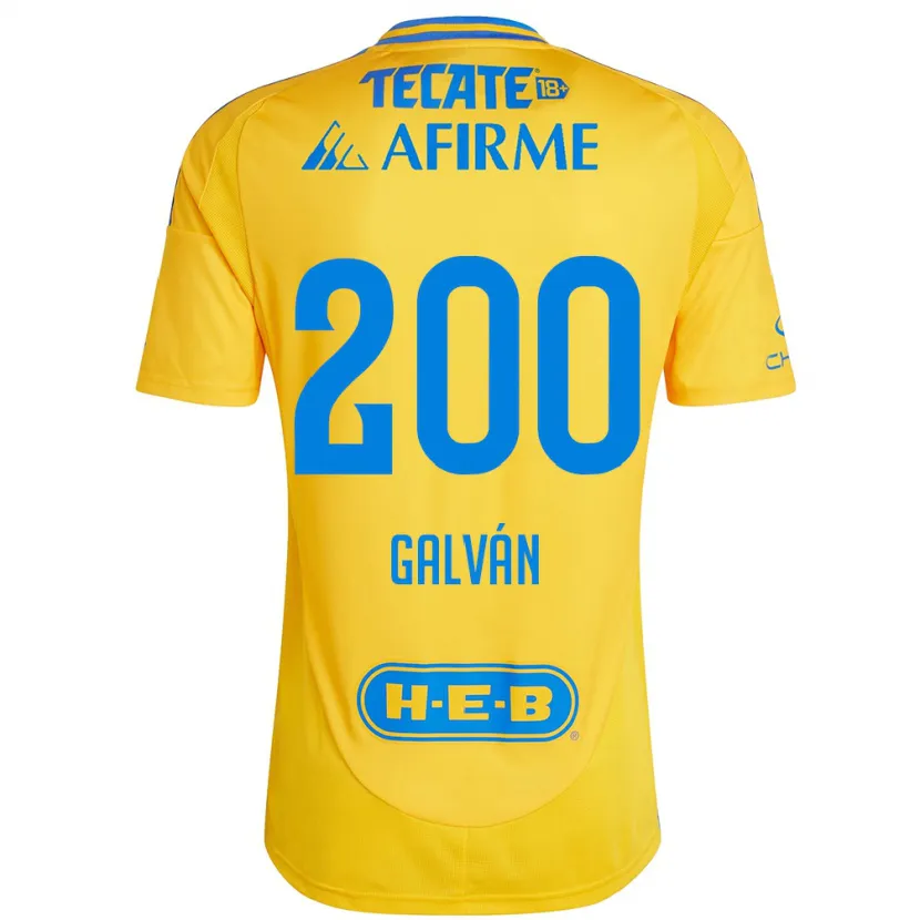 Danxen Donna Maglia Isaias Galván #200 Oro Giallo Kit Gara Home 2024/25 Maglietta
