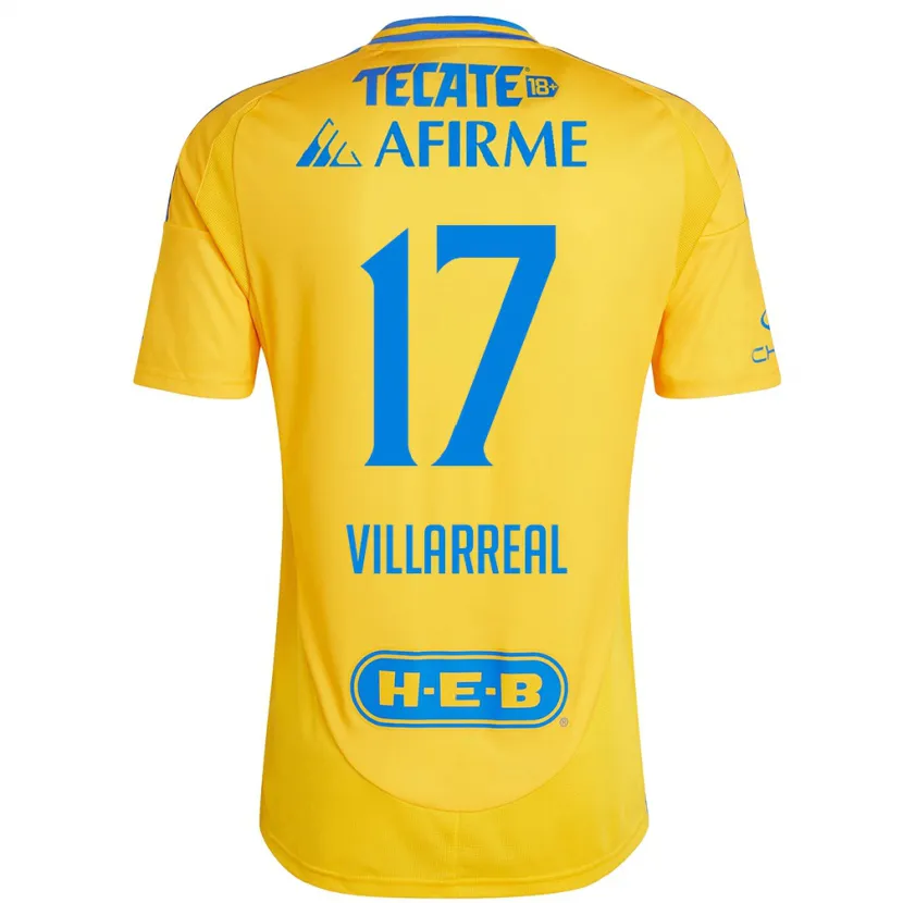 Danxen Donna Maglia Natalia Villarreal #17 Oro Giallo Kit Gara Home 2024/25 Maglietta