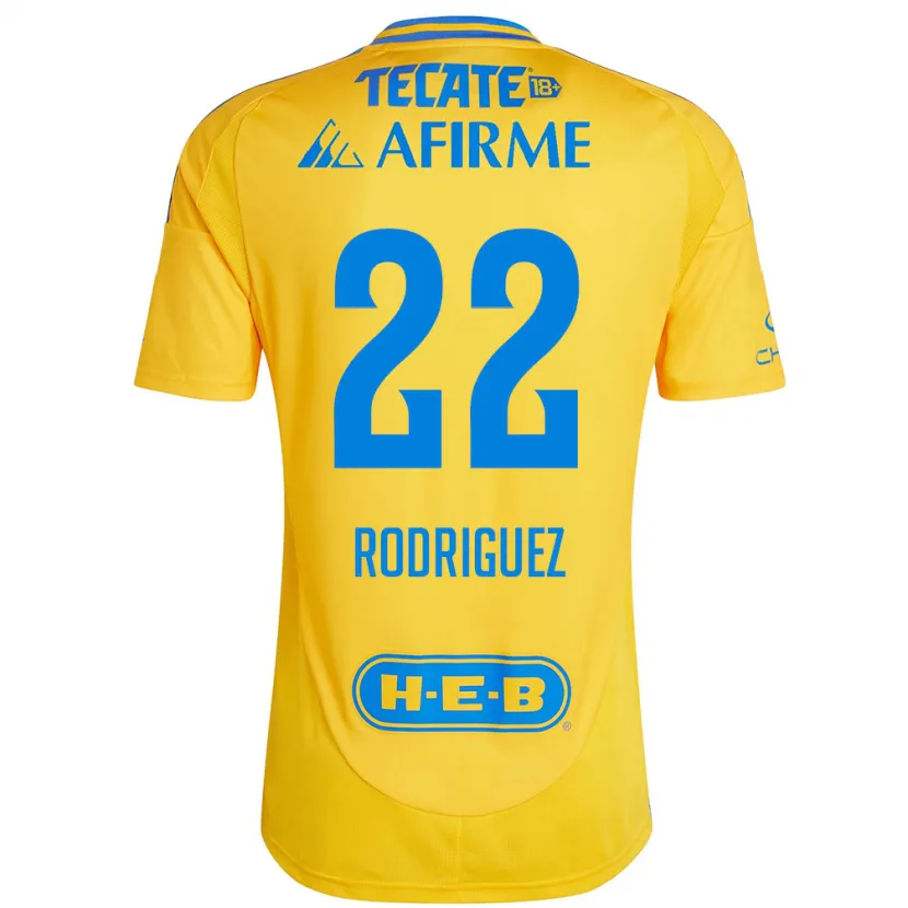 Danxen Donna Maglia Anika Rodriguez #22 Oro Giallo Kit Gara Home 2024/25 Maglietta