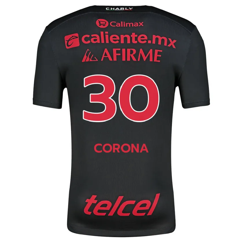 Danxen Donna Maglia Jesús Corona #30 Nero Rosso Kit Gara Home 2024/25 Maglietta