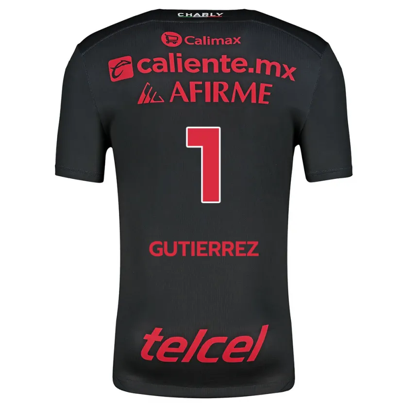 Danxen Donna Maglia Alejandra Gutiérrez #1 Nero Rosso Kit Gara Home 2024/25 Maglietta